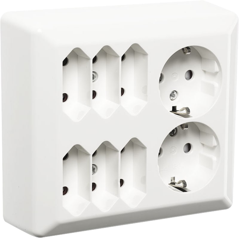 RS1088 PT socket 2+6 POLAR WHITE (EKO05038)