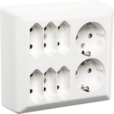 RS1088 PT socket 2+6 POLAR WHITE