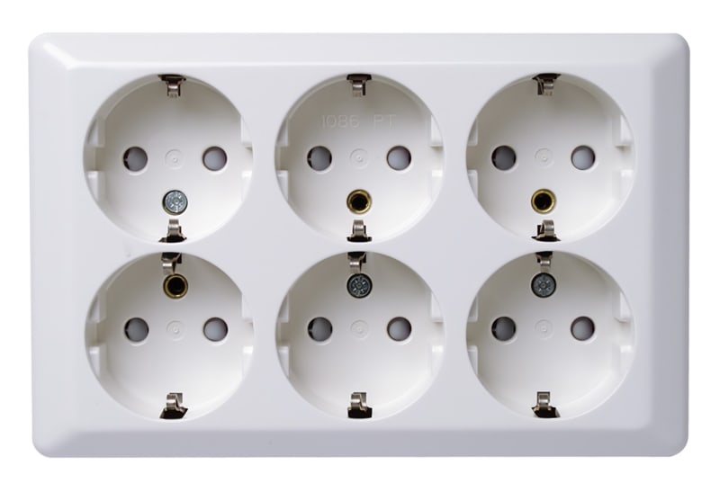 RS 6-Way Socket Outlet with Earth, Pure-White (EKO07484)