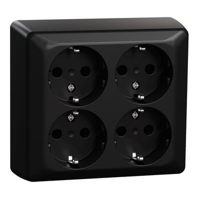 ELKO EKO40031 4-way Socket Outlet with Earth, Plus RS Surface-mounted
