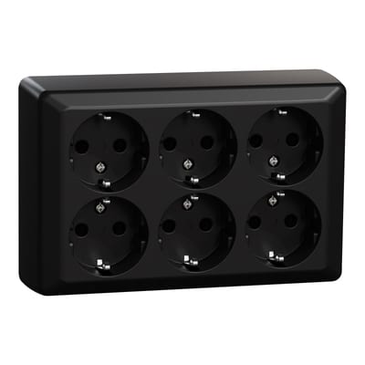 ELKO EKO40030 6-way Socket Outlet with Earth, Plus Surface-mounted