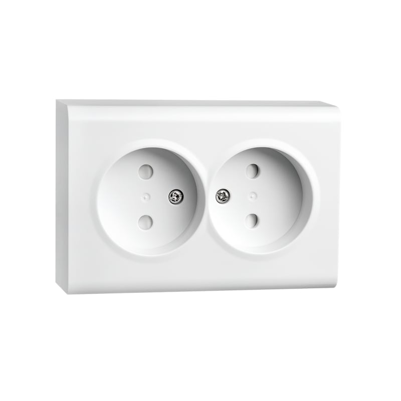 Socket PV Double without EARTH White (77600)