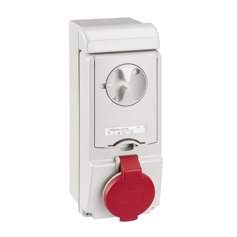 Socket with switch 16A 4PJ 400V IP (83136)