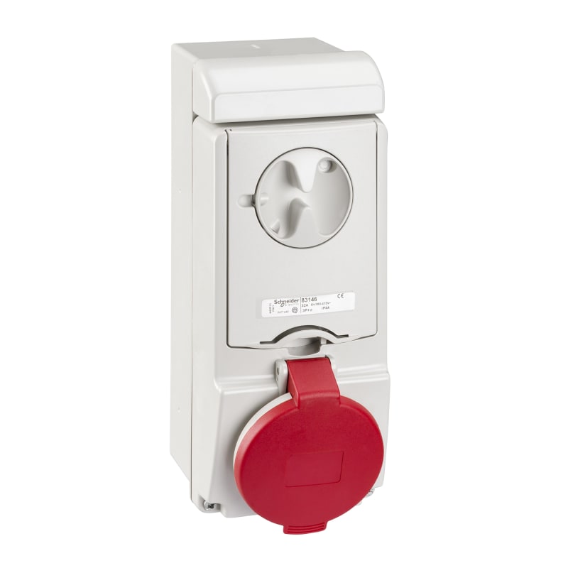 Socket with switch 32A 3PJ 400V IP (83146)