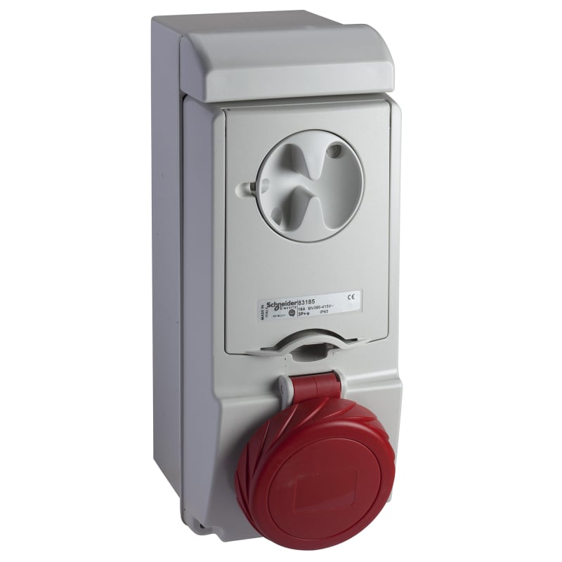Socket with switch 16A 4PJ 400V IP (83186)