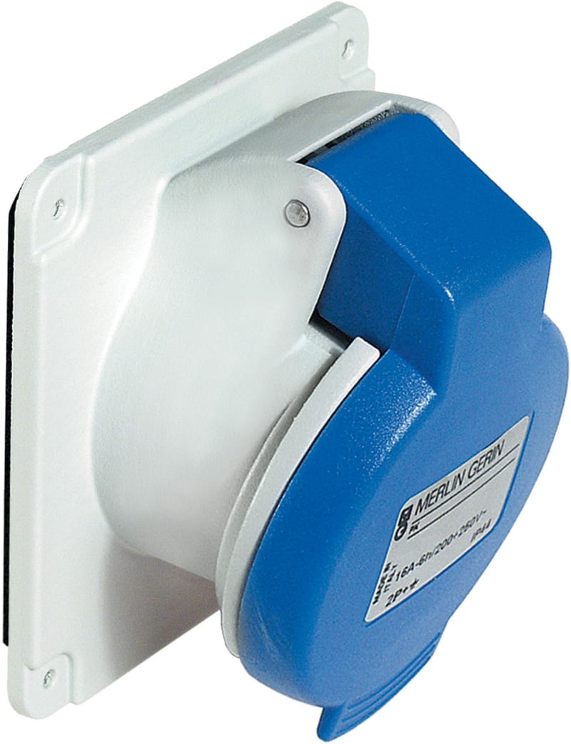Schneider Electric Socket, Mureva PK, panel-mounted, angled, 32A, 2P+E, 220V, IP44 PKF32F423