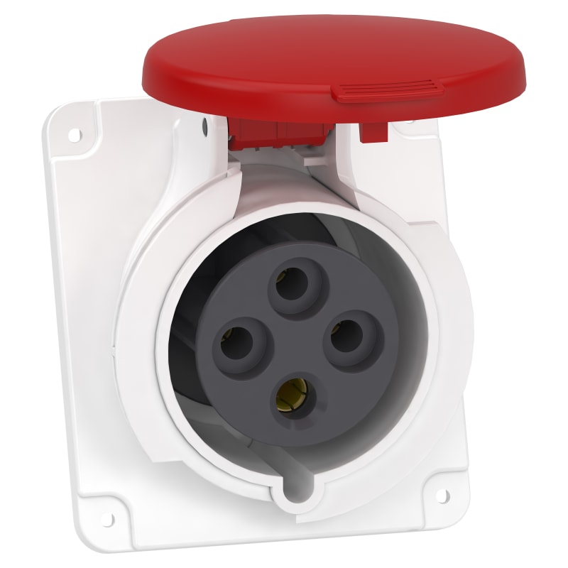 Schneider Electric Socket, Mureva PK, panel-mounted, angled, 32A, 3P+E, 400V, IP44 PKF32F434