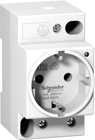 Socket for DIN rail, 16A, with LED