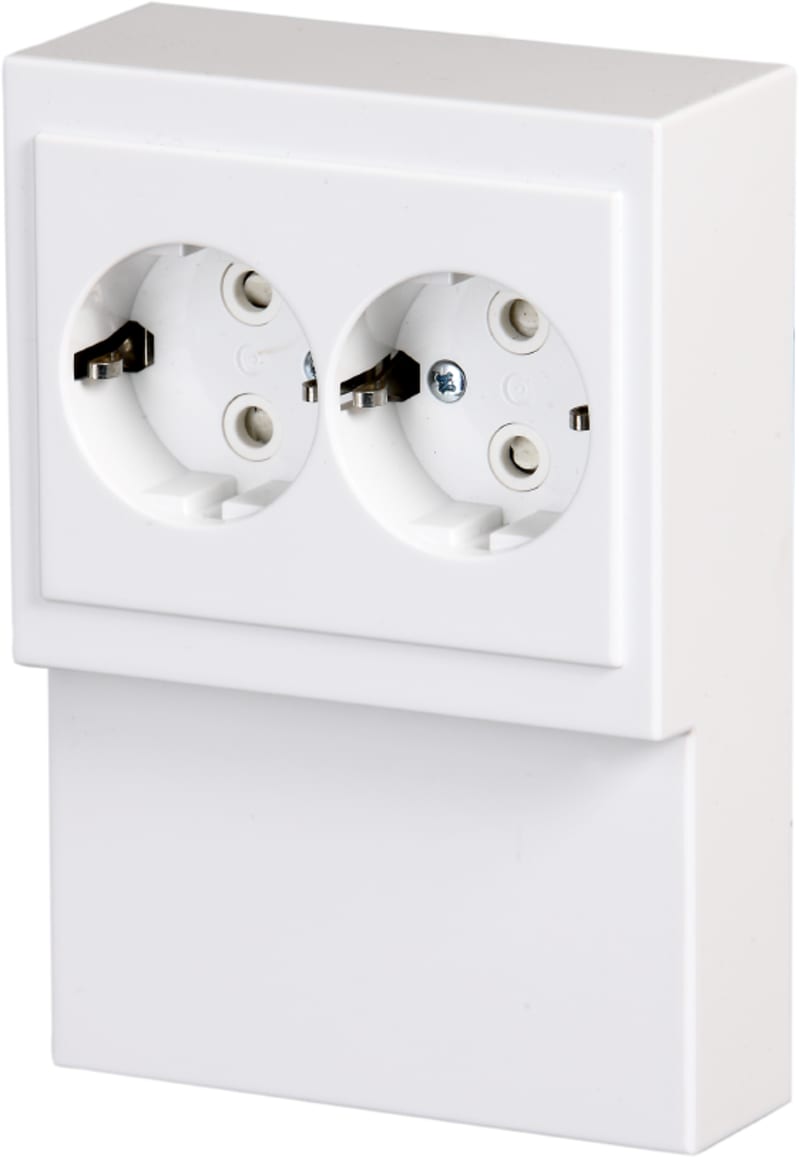 Base box with Double Socket, White (402EL-84)