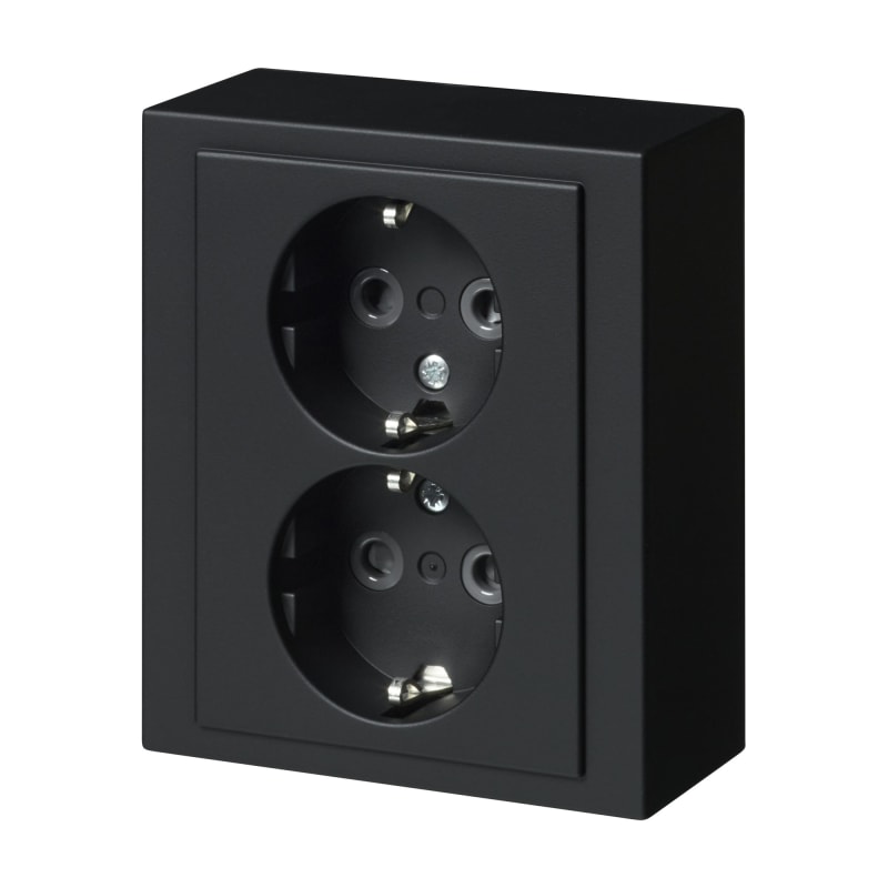 IMPRESSIVO Surface Double SOCKET Black Matte (2TKA00004442)