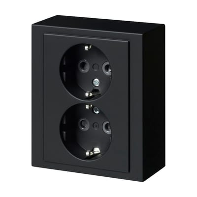 IMPRESSIVO Surface Double SOCKET Black Matte