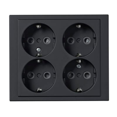 ABB Impressivo Surface-Mounted Socket Outlet 4-Way Black Matte