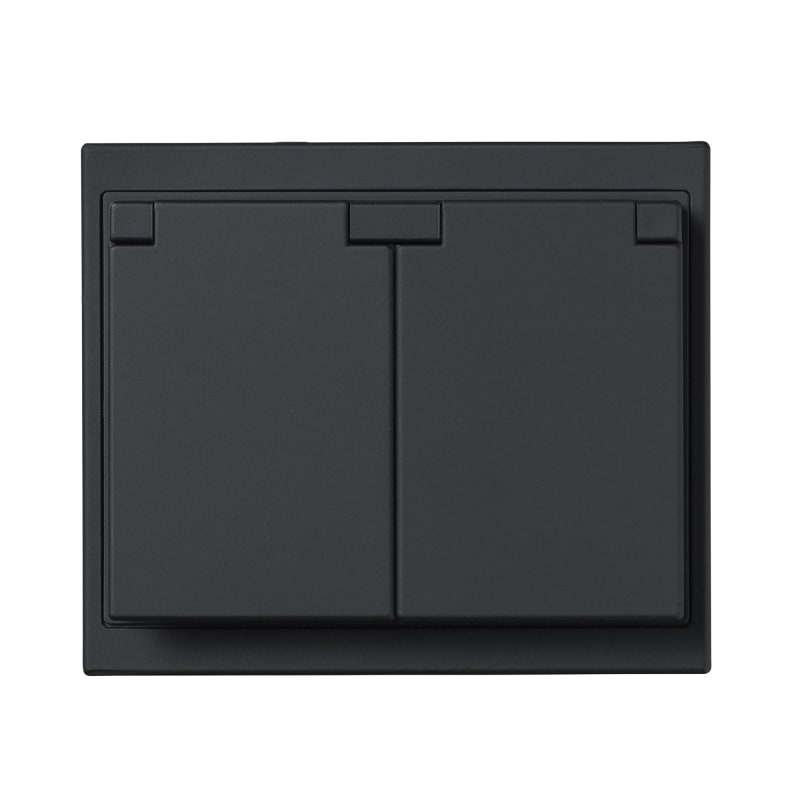 Impressivo In. DBL Socket IP44 Black Matte (2TKA00004463)