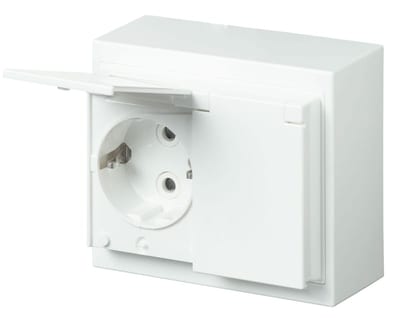 Impressivo Surface DBL Socket IP44 White