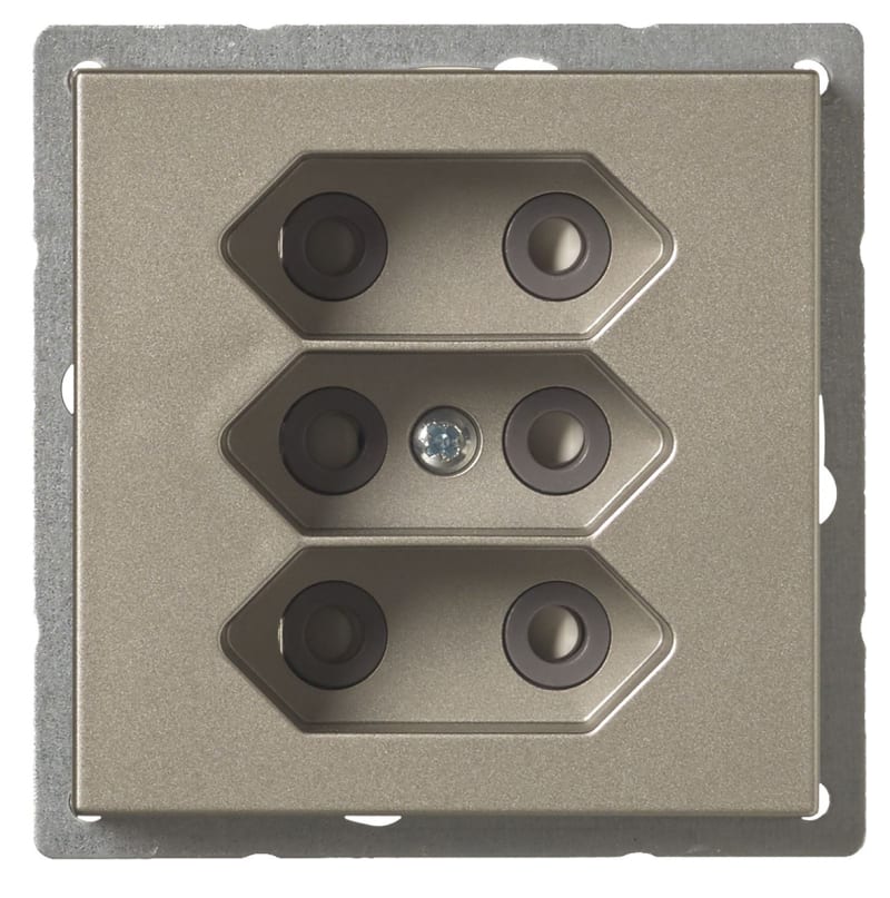 ABB 2TKA00002905 Euro Socket Outlet 3-Way Pure Steel