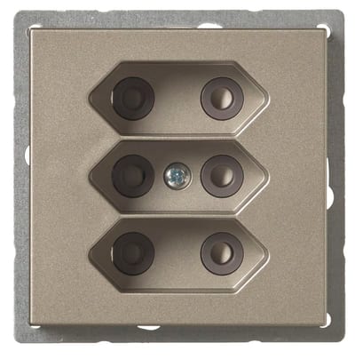 ABB 2TKA00002905 Euro Socket Outlet 3-Way Pure Steel