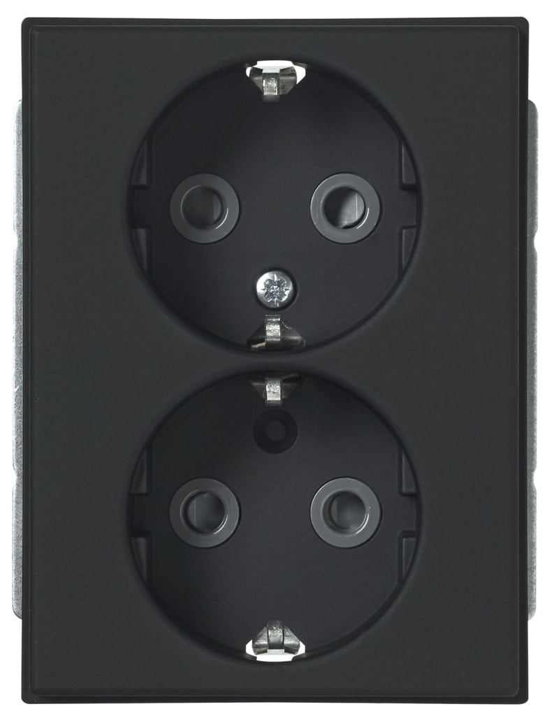Impressivo In. DBL Socket without Frame Black Matte (2TKA00004102)