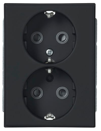 Impressivo In. DBL Socket without Frame Black Matte