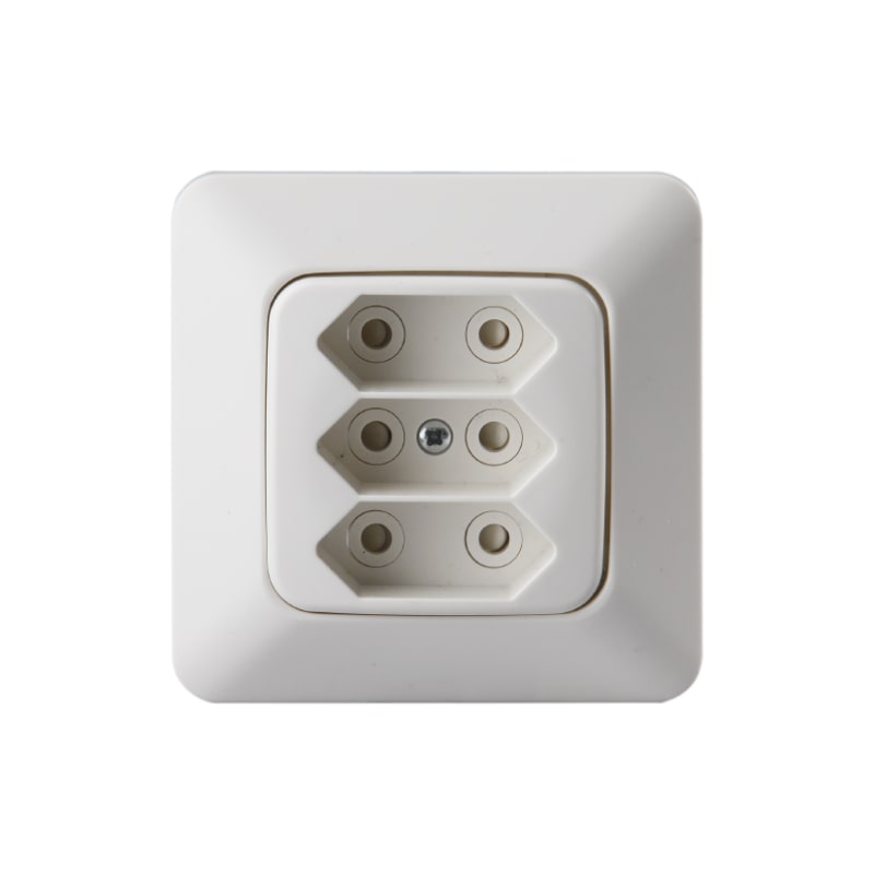 ABB 2TKA003881G1 Jussi Euro Socket 3-Way Recessed Push-In Terminals