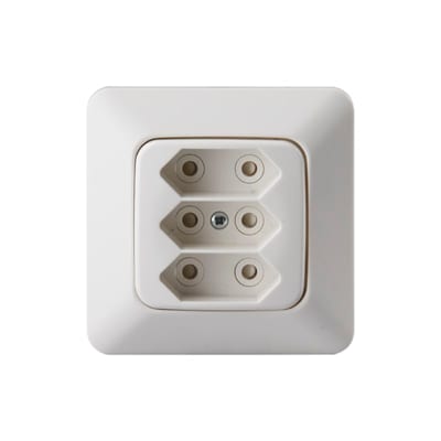 ABB 2TKA003881G1 Jussi Euro Socket 3-Way Recessed Push-In Terminals