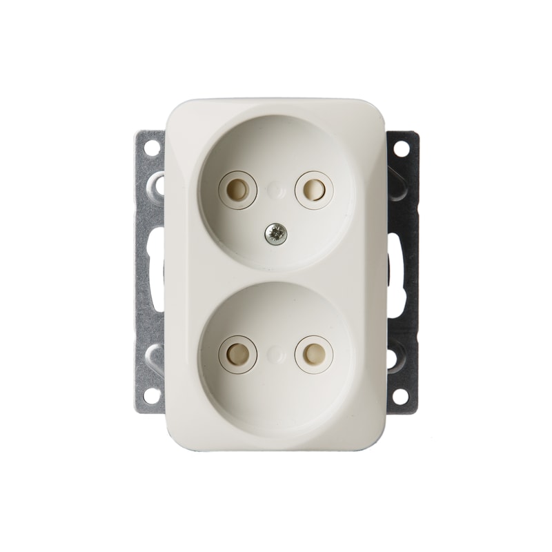 ABB Jussi 2TKA000955G1 Double Socket Outlet, without Earth, without Frame