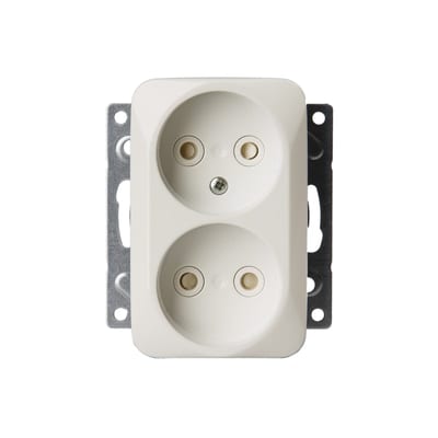ABB Jussi 2TKA000955G1 Double Socket Outlet, without Earth, without Frame