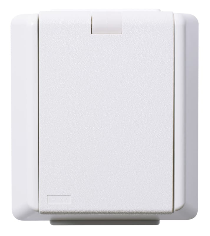 ELKO RS Single Surface-Mounted Socket Outlet IP44 with Earth Pure White (EKO07475)
