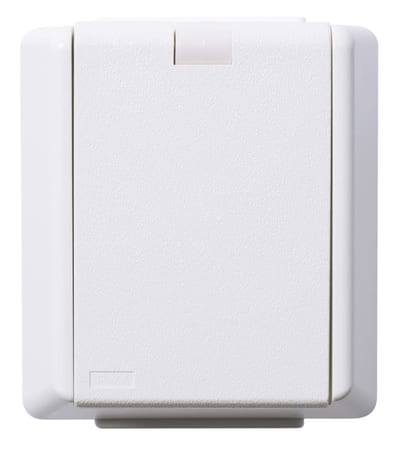 ELKO RS Single Surface-Mounted Socket Outlet IP44 with Earth Pure White
