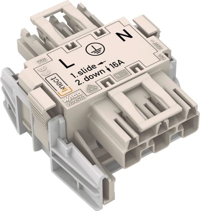 Linect® T-connector; 3-Pole; Cod. A; 1 input; 2 outputs; white