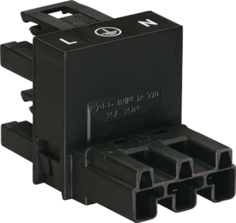 h-distribution connector, 3-Pole, 1 input, 2 outputs, 2 locking levers (770-634)