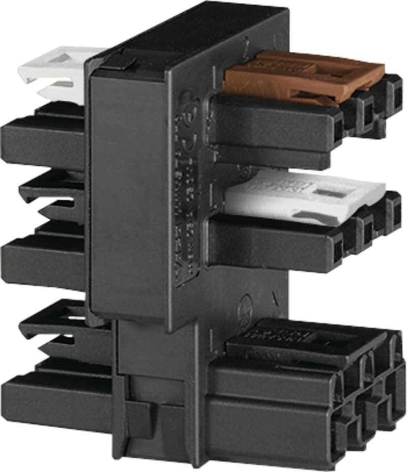 Distribution connector for switches, Single-pole switch and series circuit, 3-Pole, 1 input (770-637)