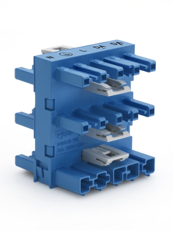 5-Way distribution connector; 5-Pole; Cod. I; 1 input; 5 outputs; blue (770-1947)