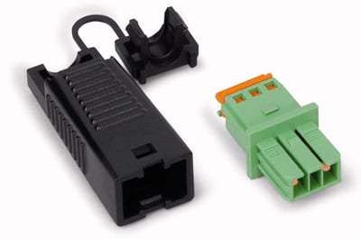 Socket; with strain relief housing; 2-Pole; Cod. E; green