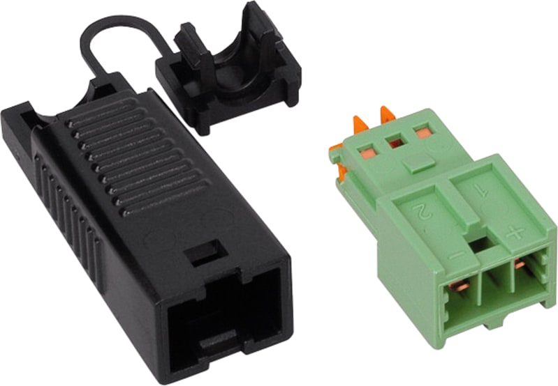 Plug; with strain relief housing; 2-Pole; Cod. E; green (893-1012)