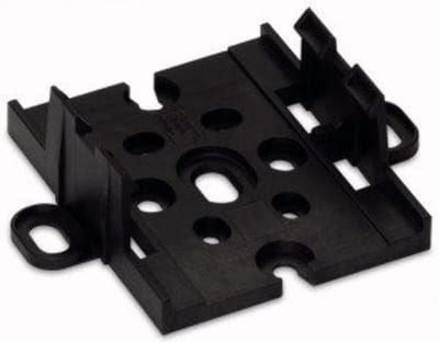 Mounting plate; for power supply and tap-off modules; Plastic; black