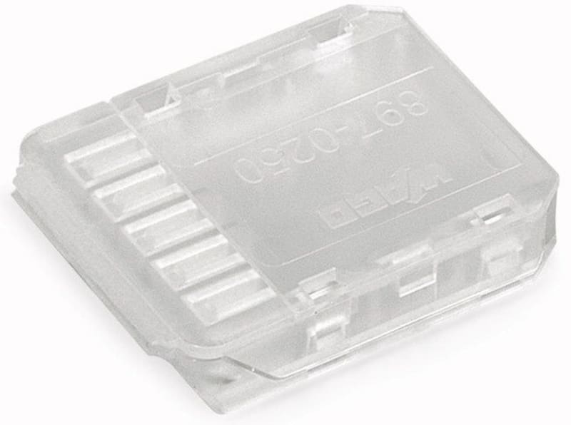 Flat cable end cover; 5-Pole; for flat cable 5 x 2.5/4 mm²; Plastic; transparent (897-250)
