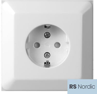 Single socket outlet with earth RS pure white