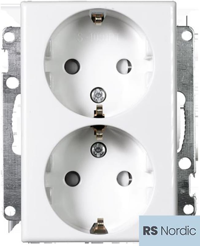 Double Socket for Frame Flush RS PURE WHITE (EKO30129)