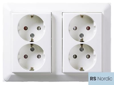 Four-Way socket Flush RS PURE WHITE