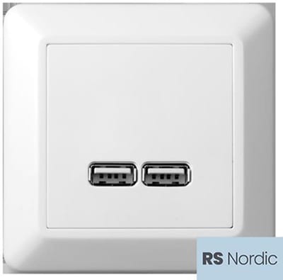 USB charger A+A 2,1A Flush RS PURE WHITE