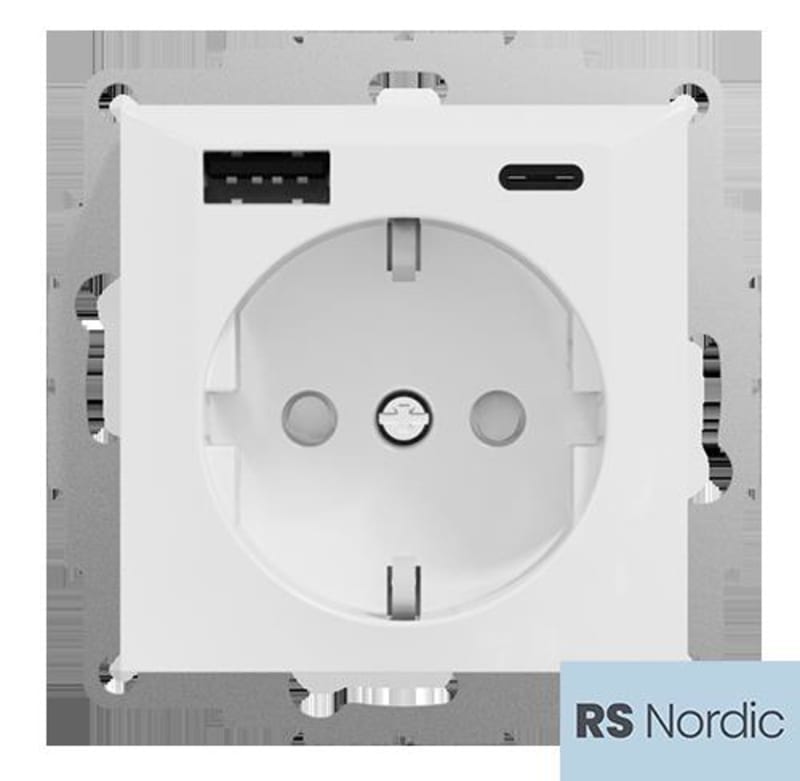 ELKO RS Nordic Single Socket with USB-A and USB-C 3 A (EKO30139)