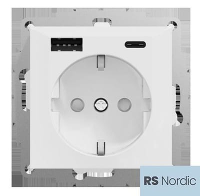 ELKO RS Nordic Single Socket with USB-A and USB-C 3 A