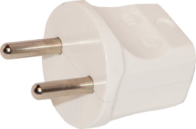 PLUG 16A without earth. White. Straight Nr 613