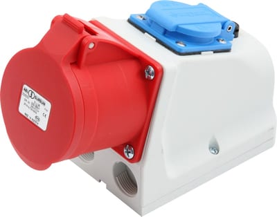 Socket Surface 432-6+SCHUKO IP44