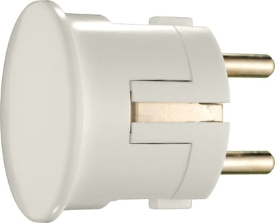 Plug with earth. White. Side