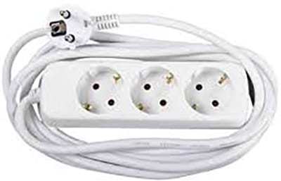 Elektrisk Import Socket Outlet 3-Way with Earth 3m 1.5 mm² Lead
