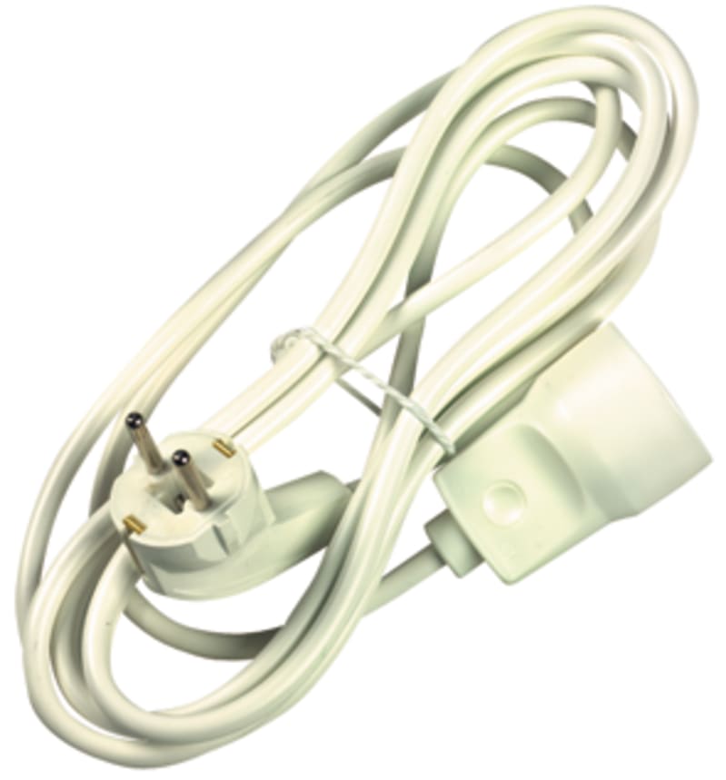 Elektrisk Import Extension Cord 2 m, 2x1+E, White, IN-2 m (308201)