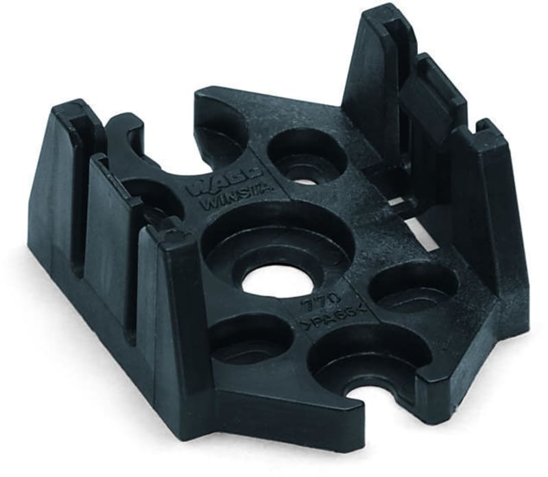 Mounting plate; 3-Pole; for distribution connectors; Plastic; black (770-623)