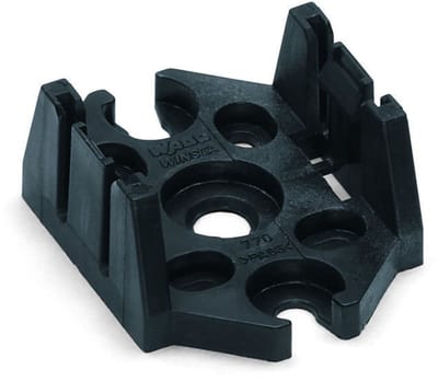 Mounting plate; 3-Pole; for distribution connectors; Plastic; black