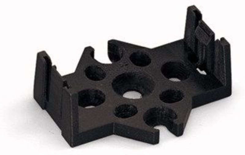 Mounting plate; 5-Pole; for distribution connectors; Plastic; black (770-625)